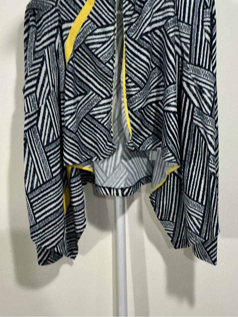THML Navy and White Striped Cardigan with Yellow Trim